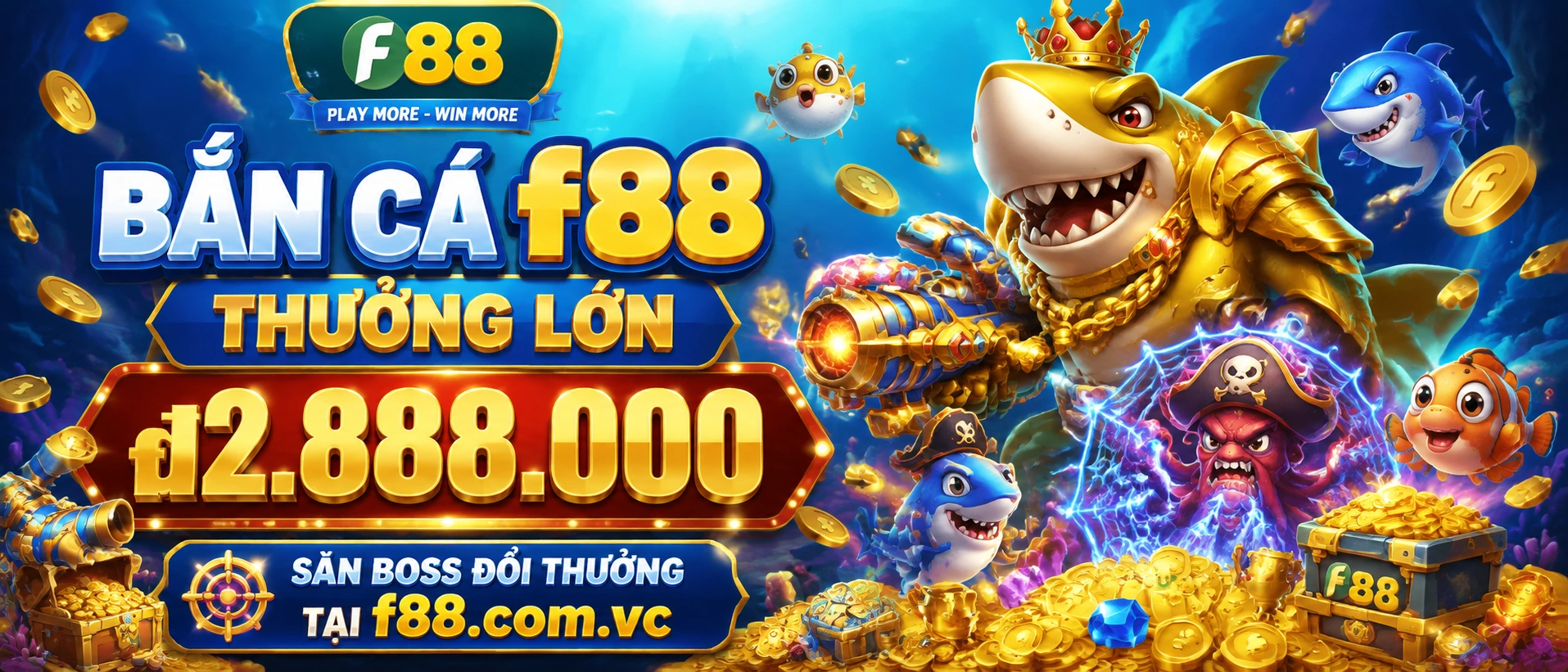 Bắn Cá Jackpot với giao diện phòng thưởng và hiệu ứng sáng